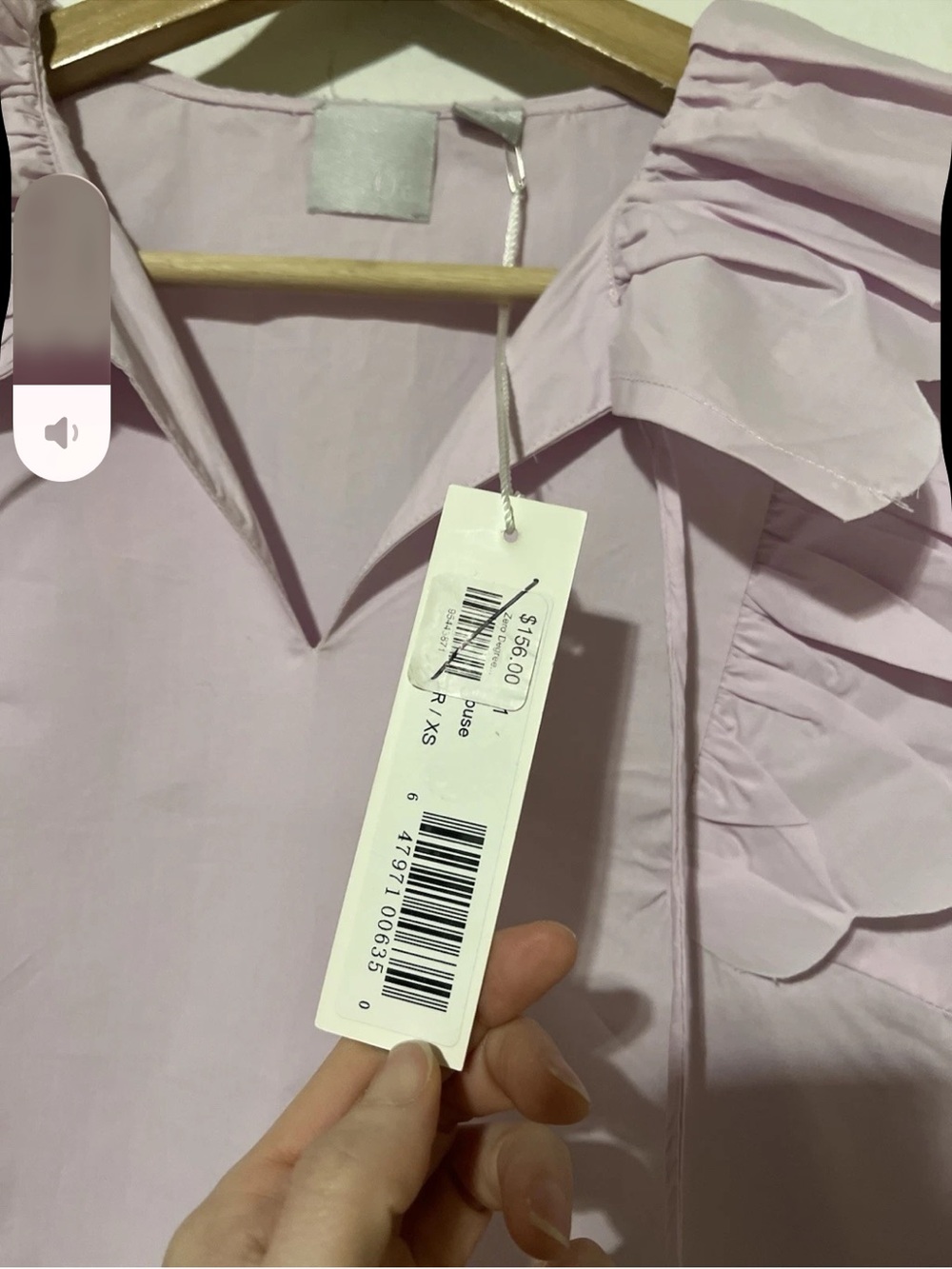 NWT Zero Degrees Celsius Petals Top Blouse In Lilac Sz XS Cotton $155 D23 - Picture 6 of 10